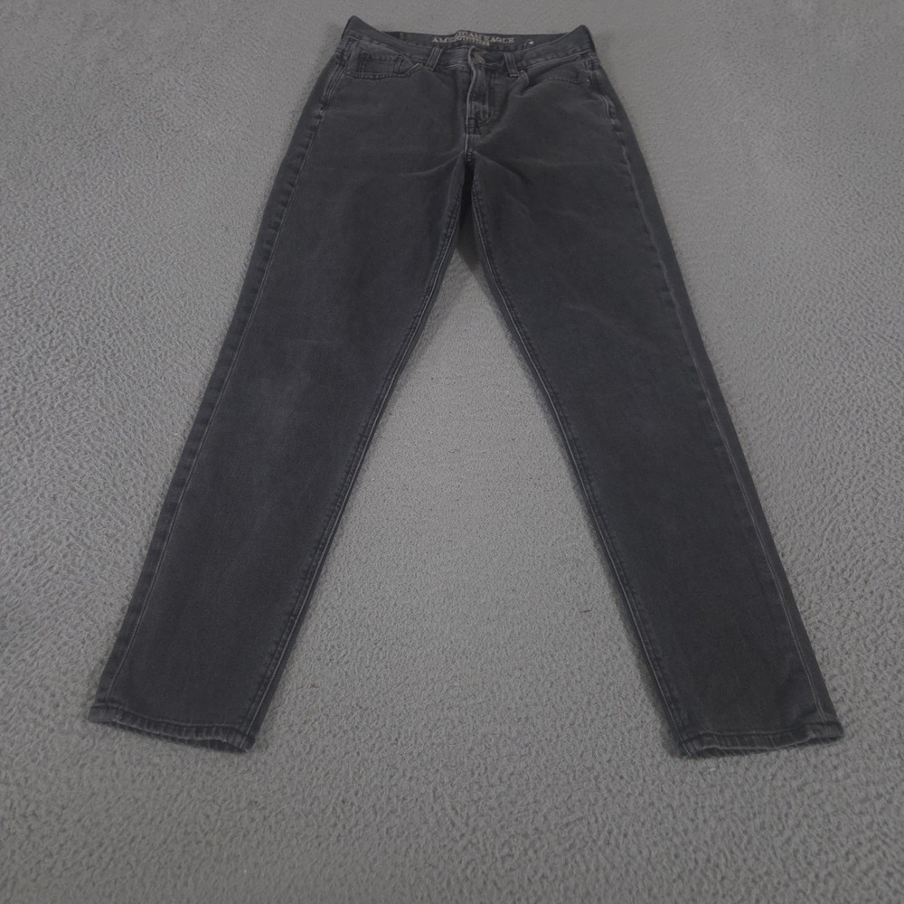 American Eagle Jeans Womens 0 Black Mom Tapered Leg Cotton Blend High Rise Pants